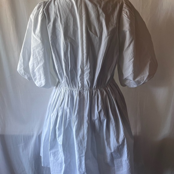 Madewell Elegant White Puffed Sleeve Dress Cotton - Picture 2 of 8